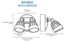 Nighthawk Double LED Exterior Spotlight with Sensor
