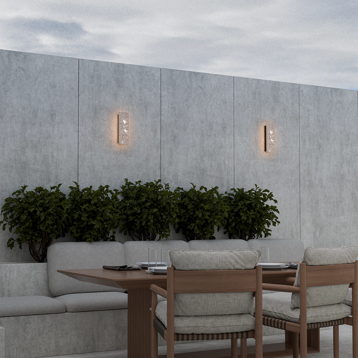Orville Travertine Rectangular Outdoor Wall Light