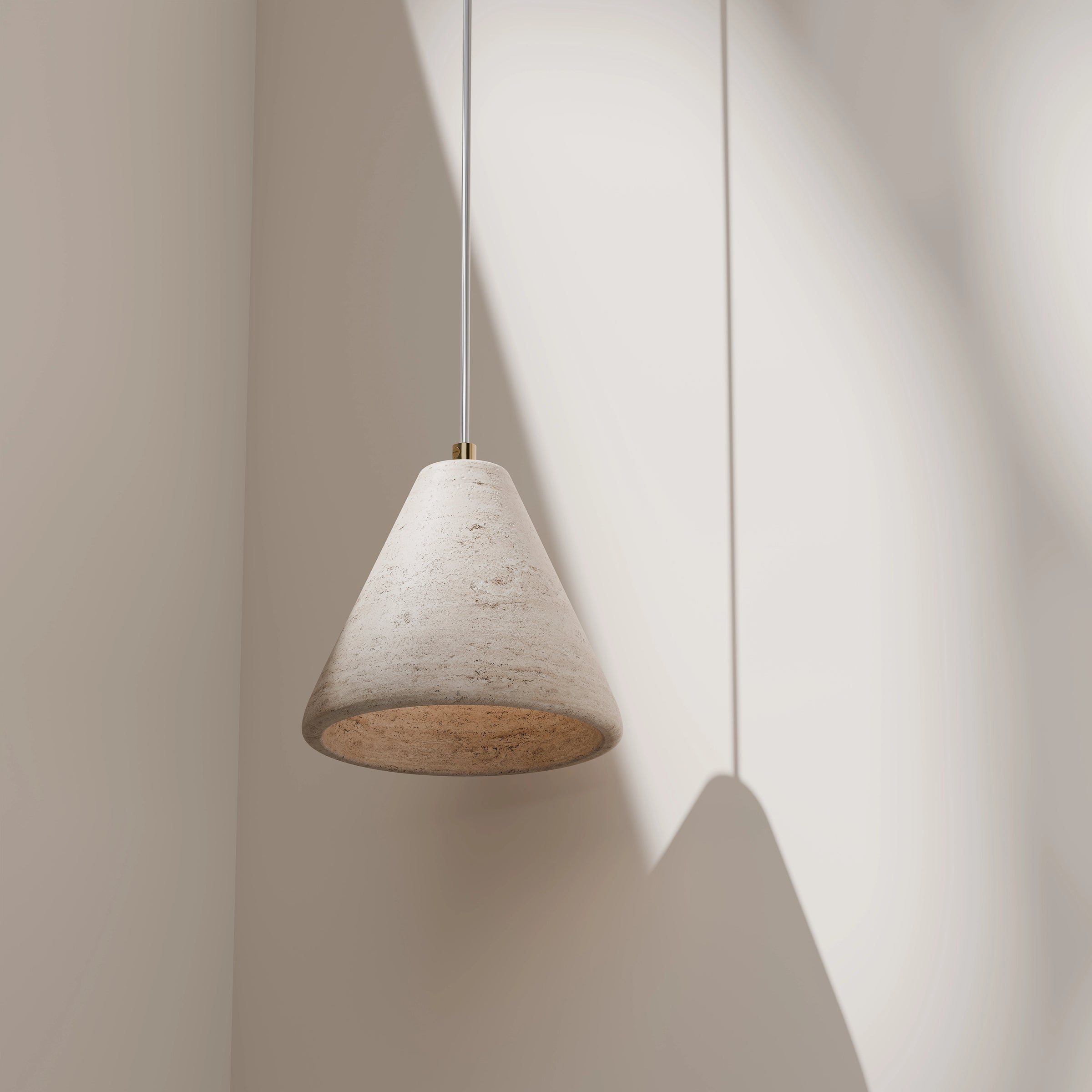 Orville Travertine Cone Pendant