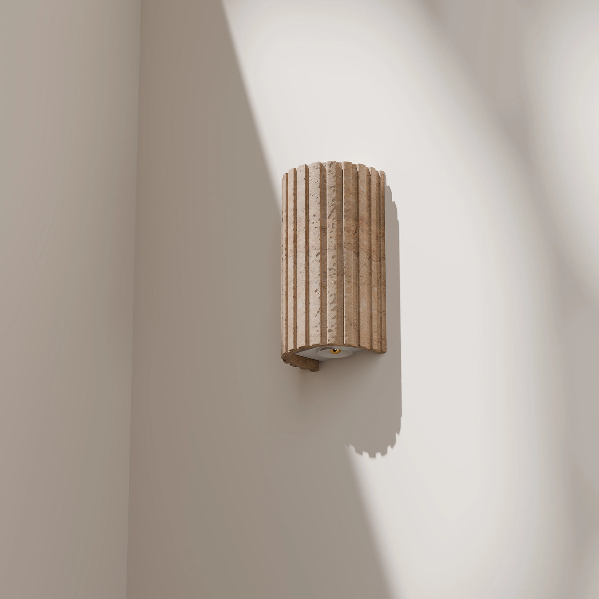 Orville Travertine Reeded Up/Down Wall Light