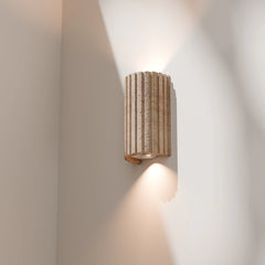 Orville Travertine Reeded Up/Down Wall Light