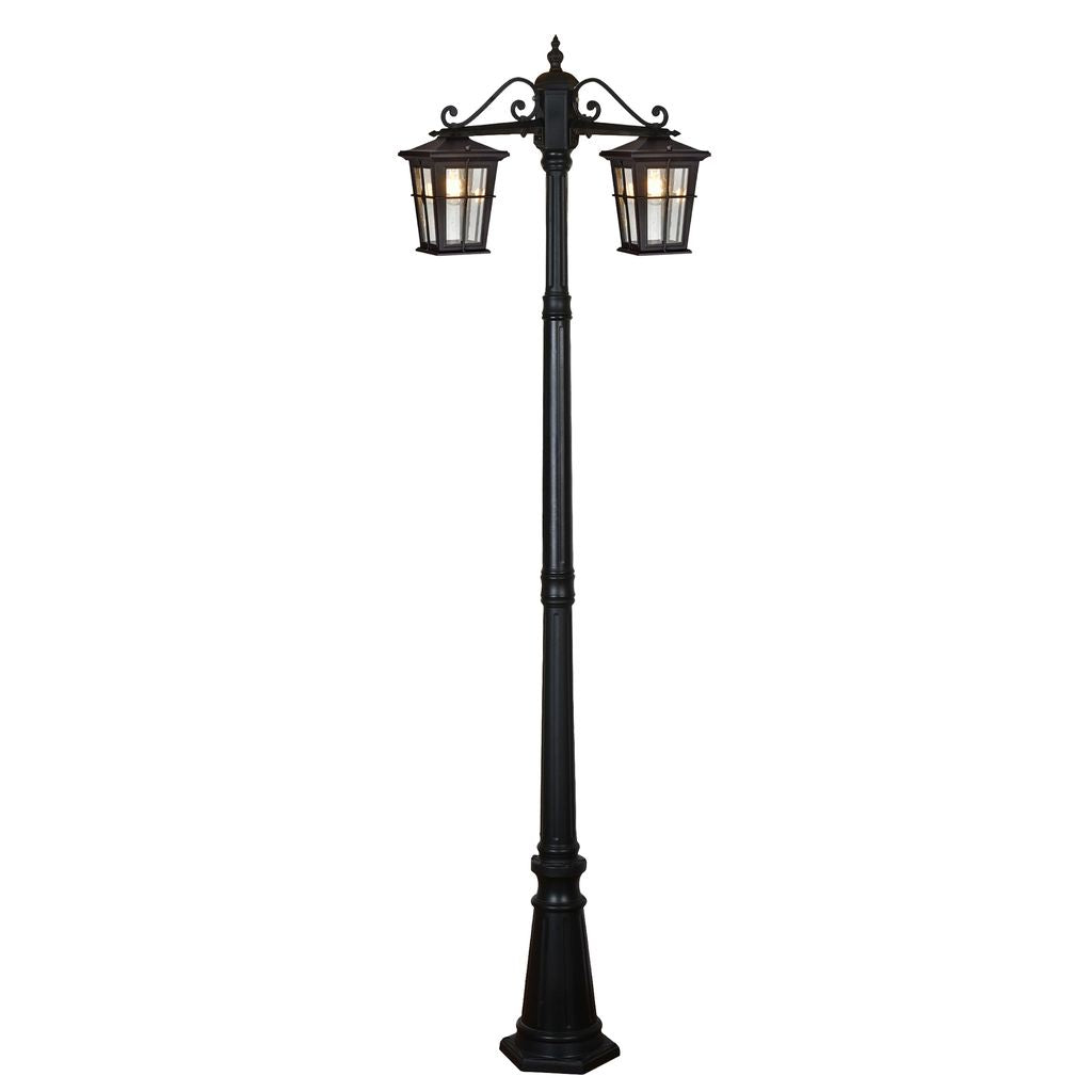 Eden Twin Exterior Post Light Black