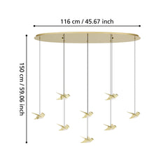 Paratebueno 2 8LT LED Pendant Brass