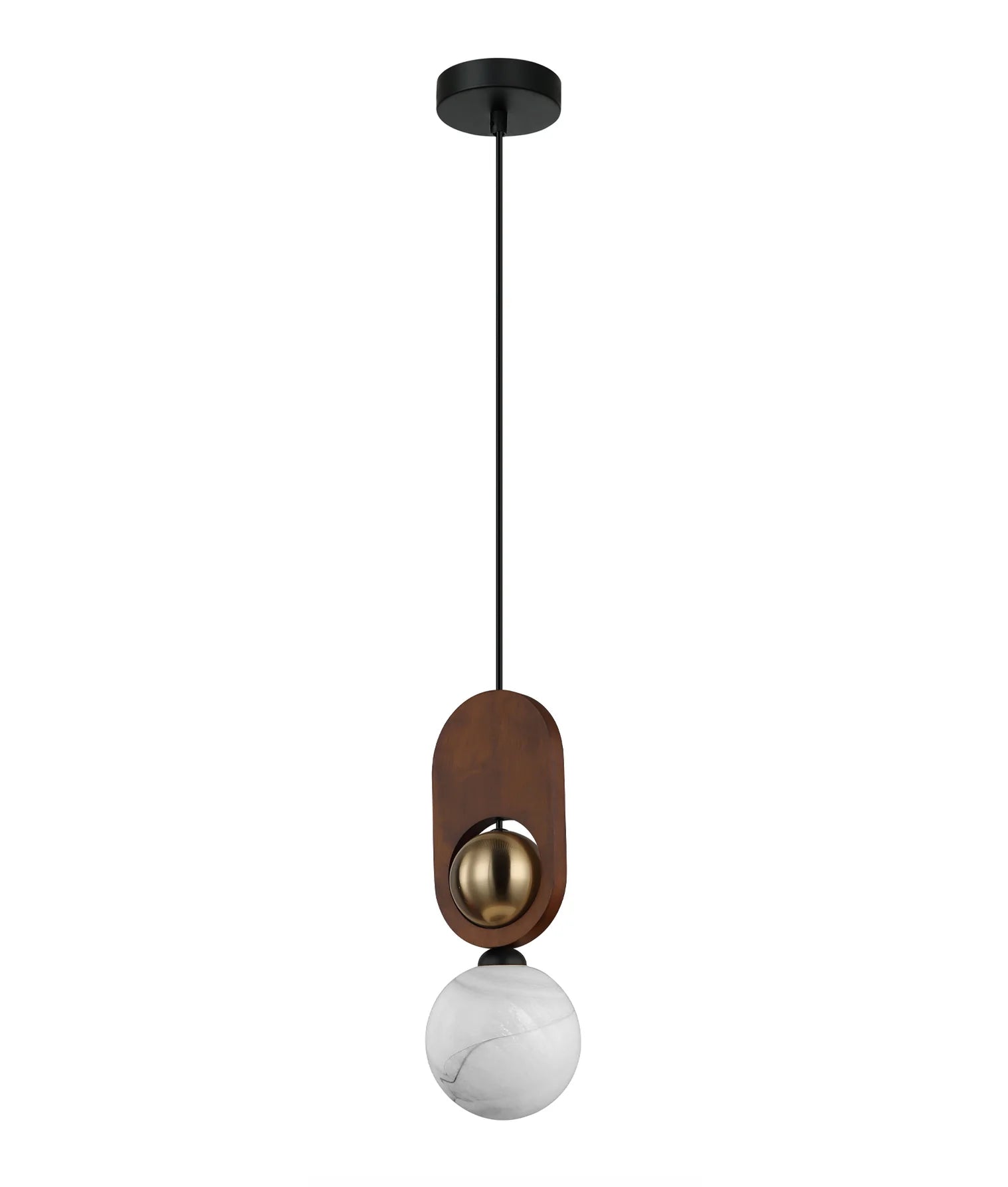 Palta Brass & Timber Pendant