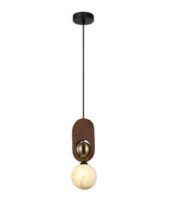 Palta Brass & Timber Pendant