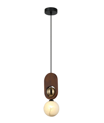 Palta Brass & Timber Pendant
