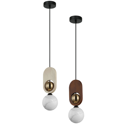 Palta Brass & Timber Pendant