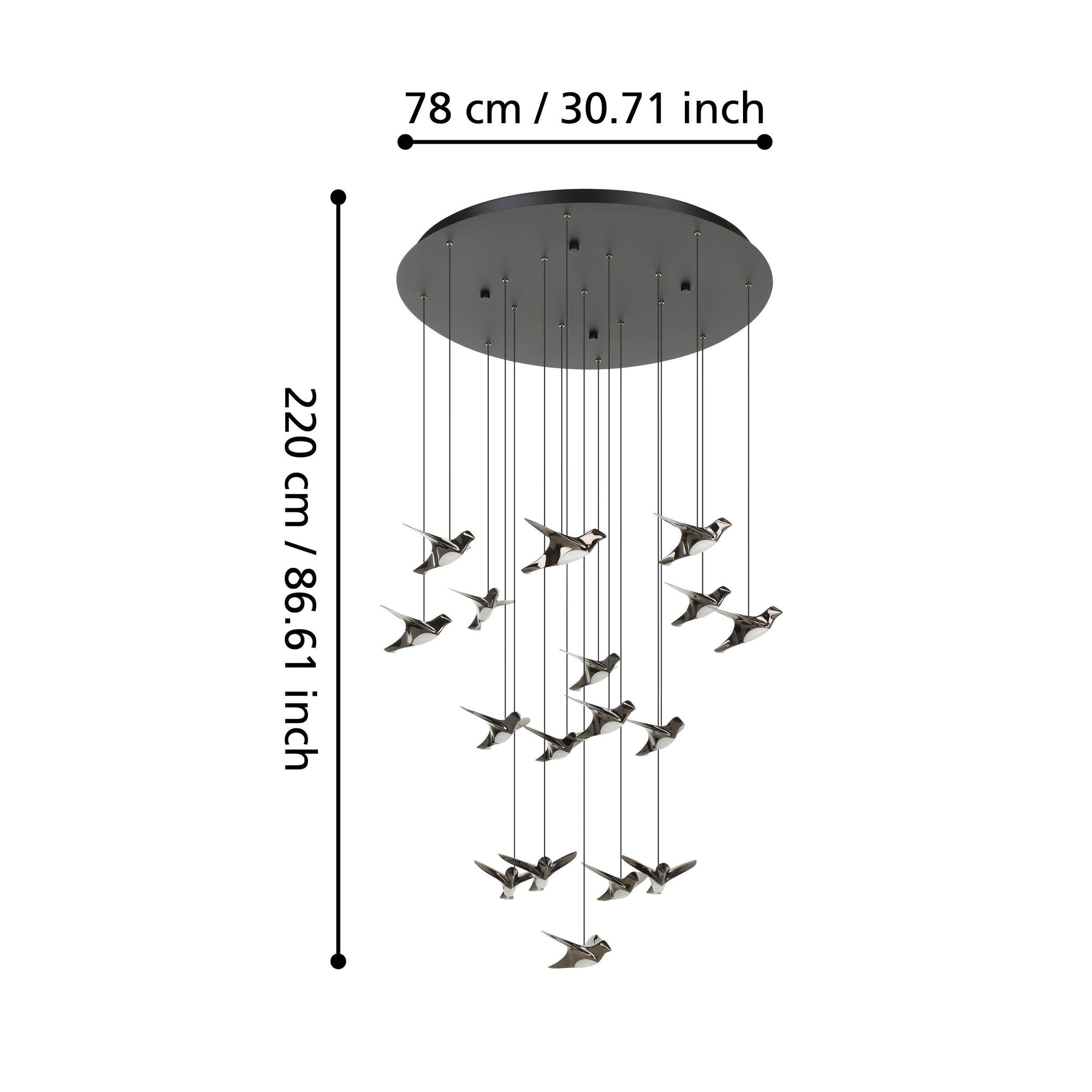 Paratebueno 17LT Round LED Pendant Black