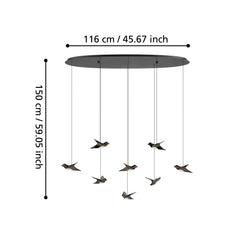 Paratebueno 8LT LED Pendant Black