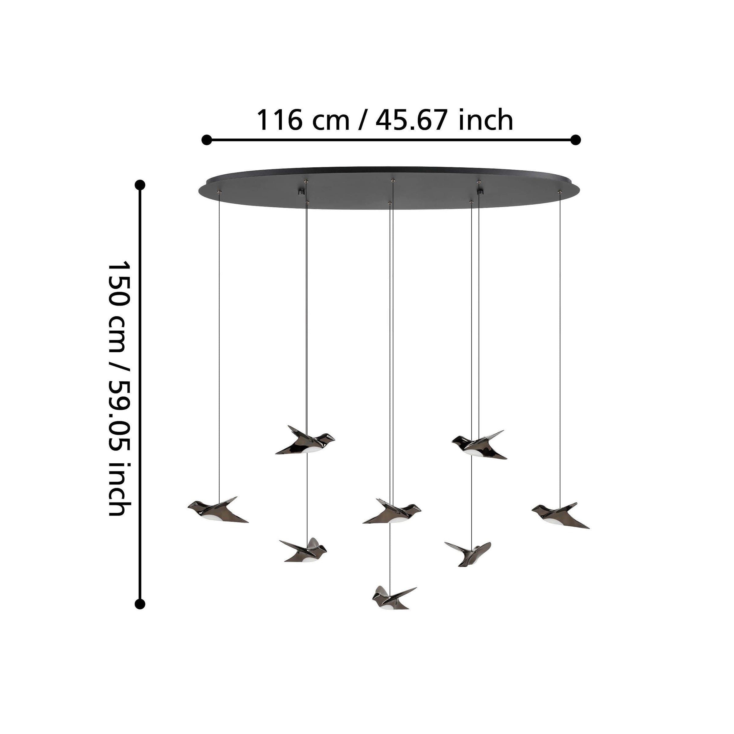 Paratebueno 8LT LED Pendant Black