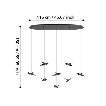 Paratebueno 8LT LED Pendant Black