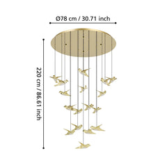 Paratebueno 2 17LT Round LED Pendant Brass