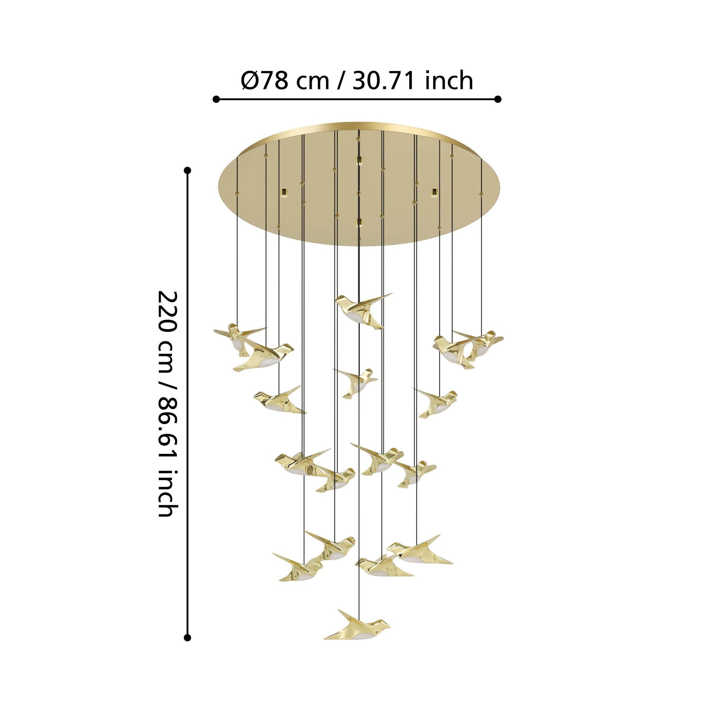 Paratebueno 2 17LT Round LED Pendant Brass