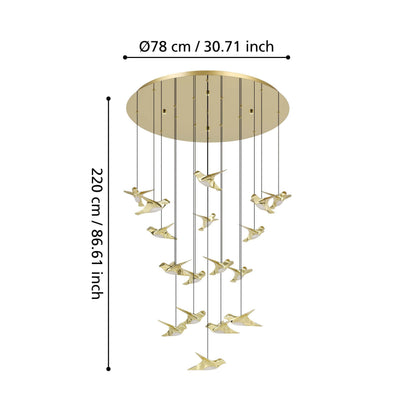 Paratebueno 2 17LT Round LED Pendant Brass