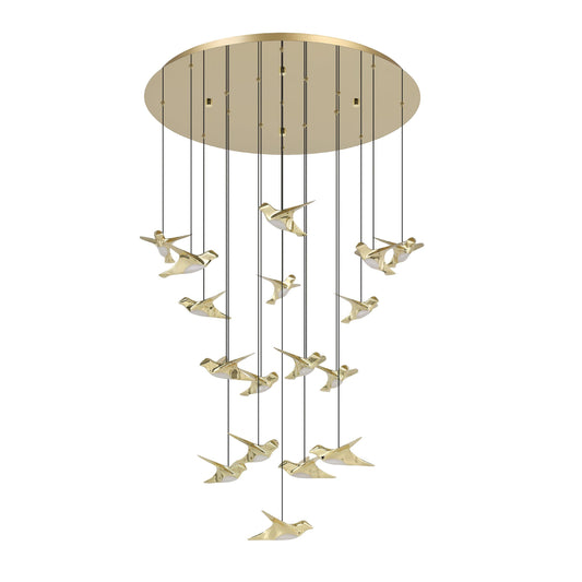 Paratebueno 2 17LT Round LED Pendant Brass