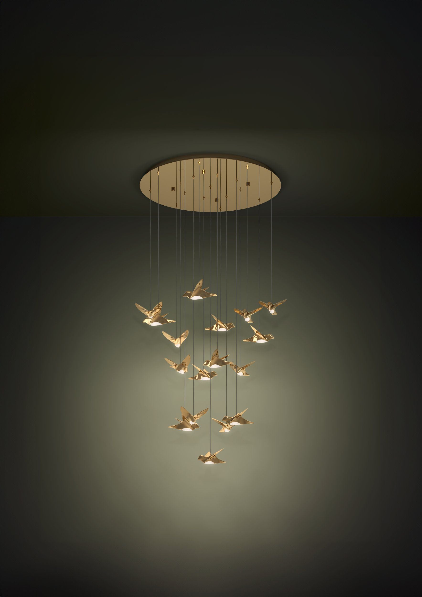 Paratebueno 2 17LT Round LED Pendant Brass