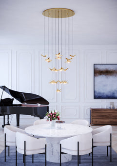 Paratebueno 2 17LT Round LED Pendant Brass