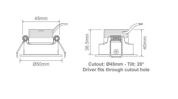 Pico-3 Tiltable 3w LED Mini Downlight