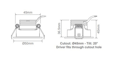 Pico-3 Tiltable 3w LED Mini Downlight