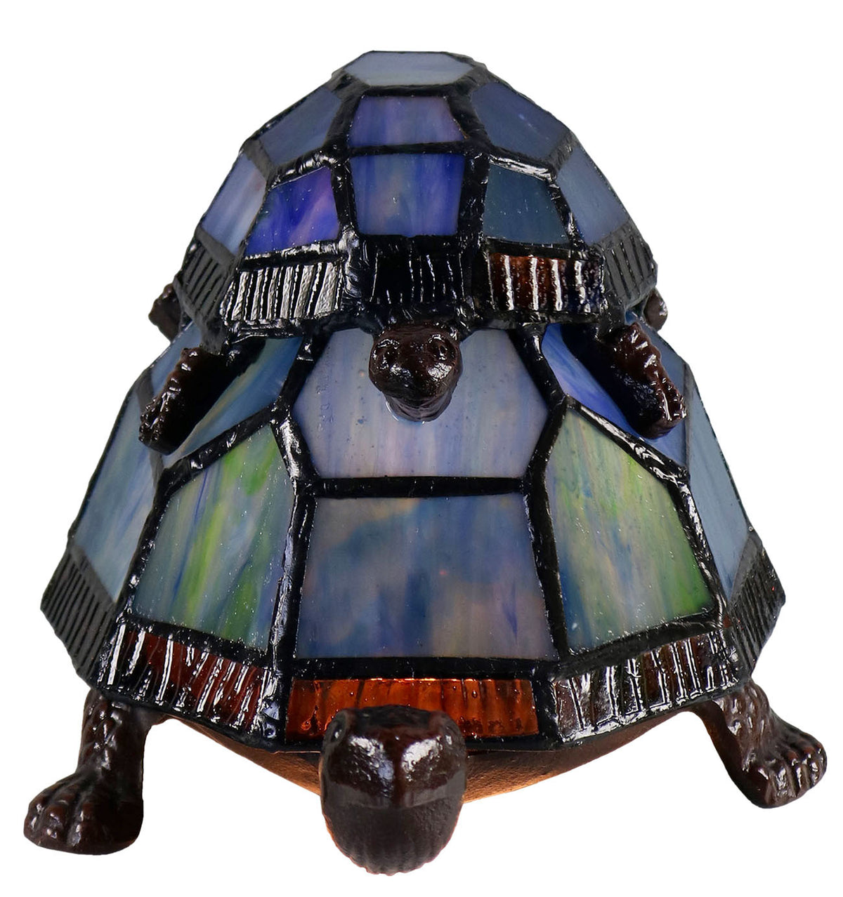 Piggyback Leadlight Turtle Lamp