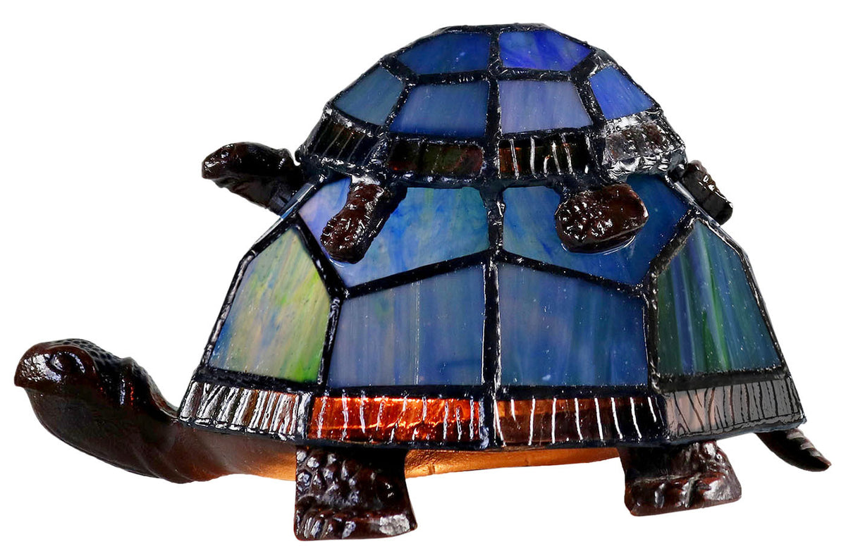 Piggyback Leadlight Turtle Lamp