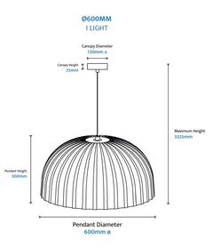 Rachis Fluted Dome Pendant