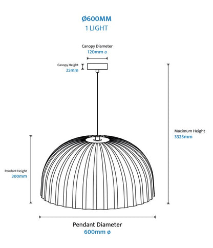 Rachis Fluted Dome Pendant