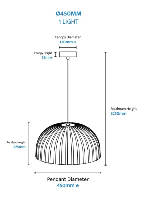 Rachis Fluted Dome Pendant