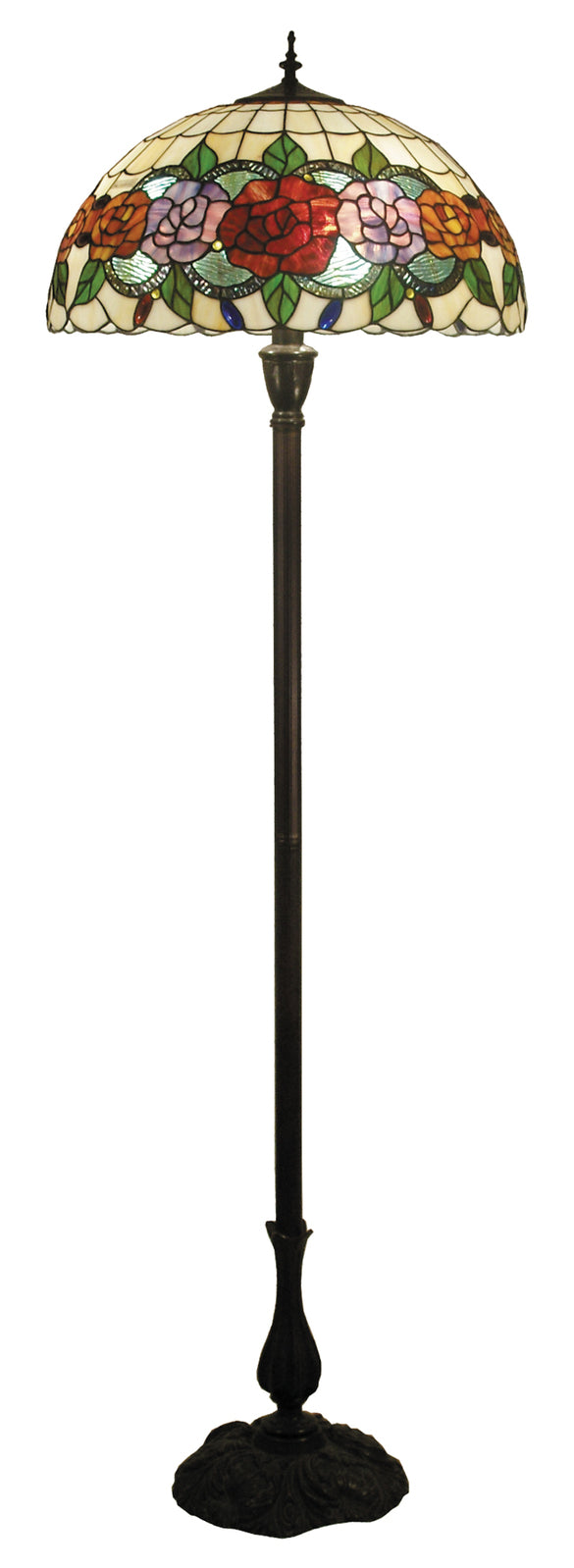 Red Rose Tiffany Floor Lamp