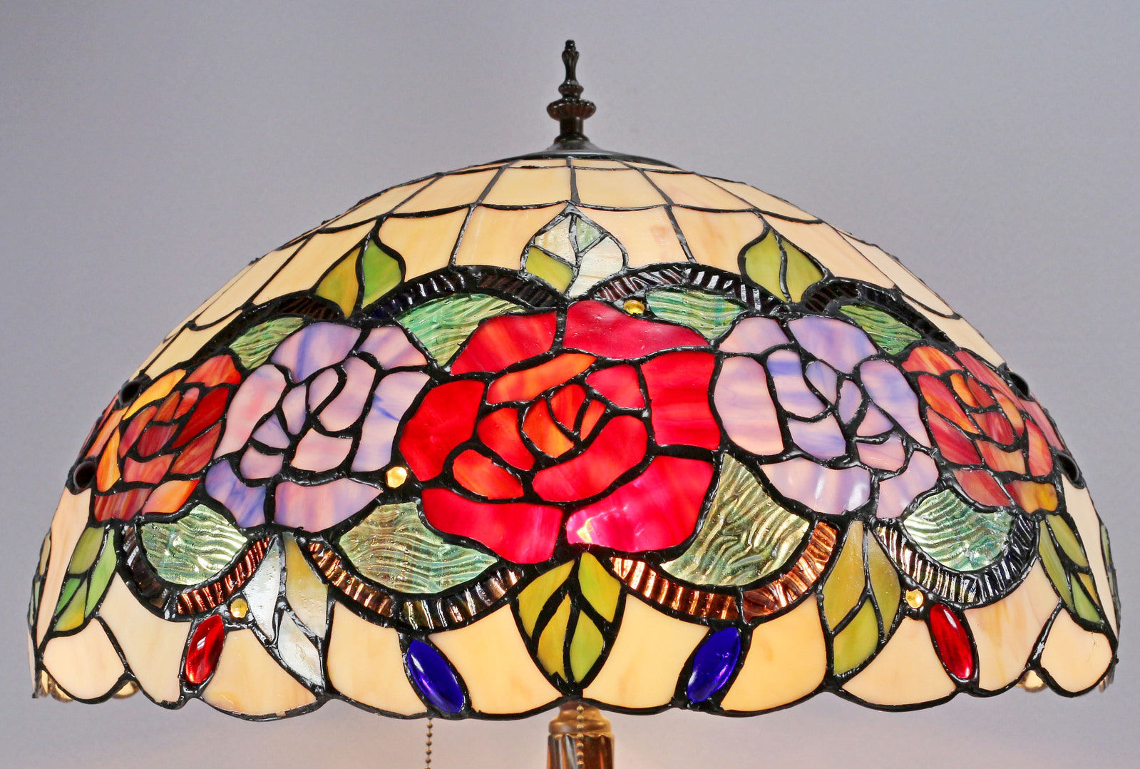 Red Rose Tiffany Floor Lamp