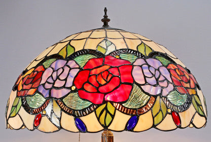 Red Rose Tiffany Floor Lamp