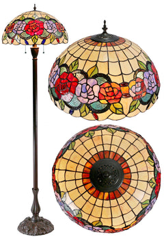 Red Rose Tiffany Floor Lamp