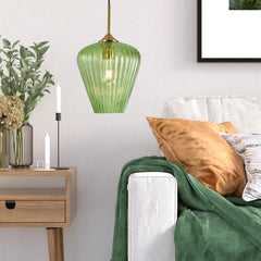 Ribbon Fluted Glass 230mm Pendant Light