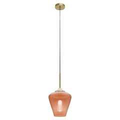 Ribbon Fluted Glass 230mm Pendant Light