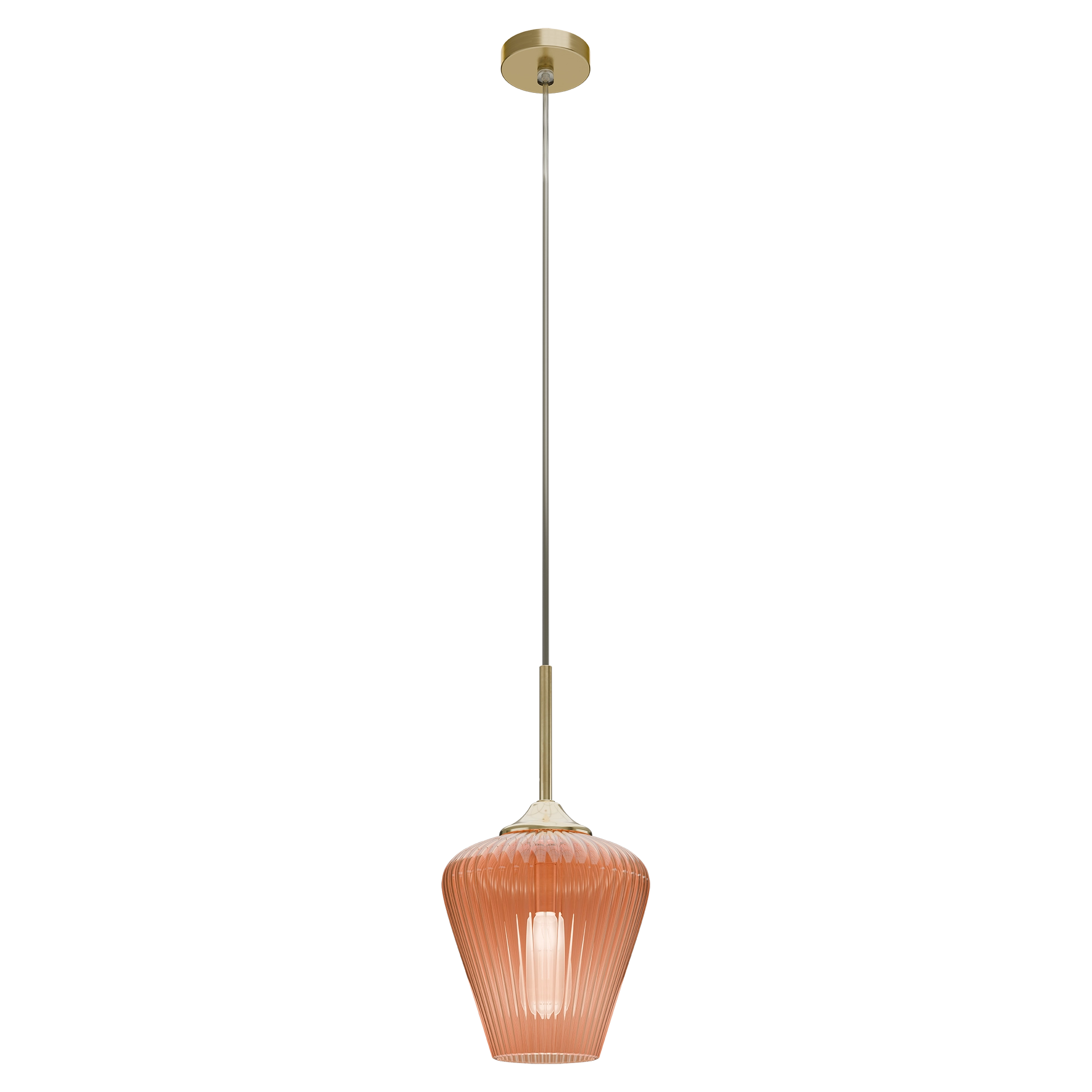 Ribbon Fluted Glass 230mm Pendant Light