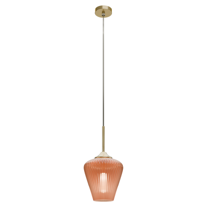 Ribbon Fluted Glass 230mm Pendant Light
