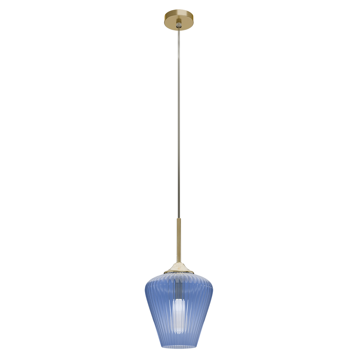 Ribbon Fluted Glass 230mm Pendant Light