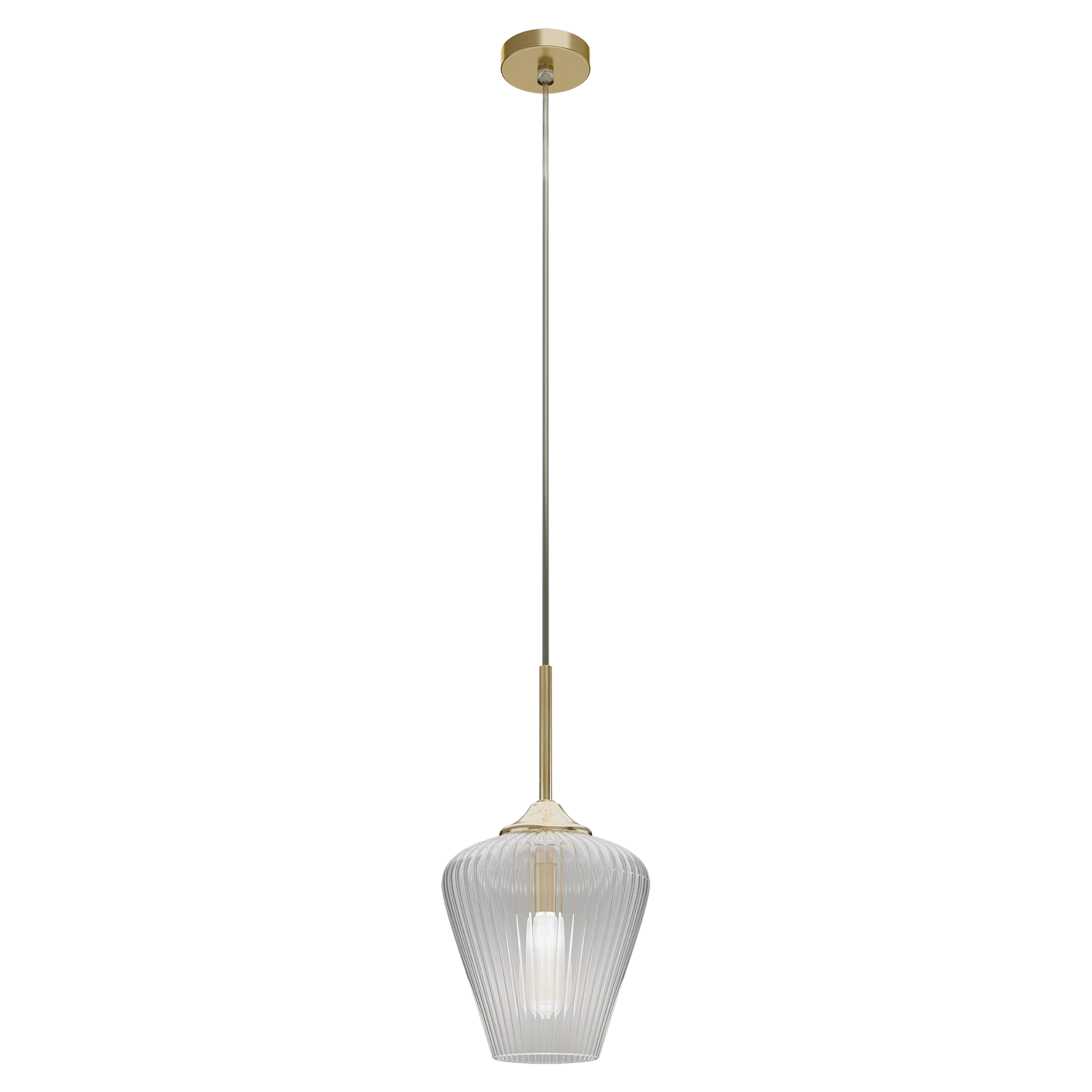 Ribbon Fluted Glass 230mm Pendant Light
