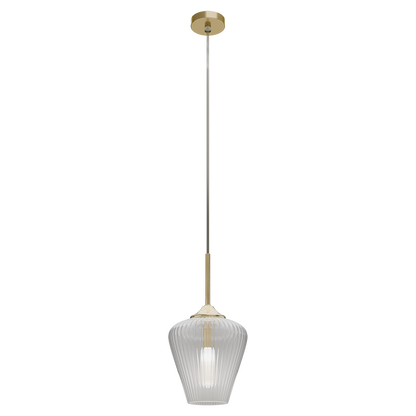 Ribbon Fluted Glass 230mm Pendant Light