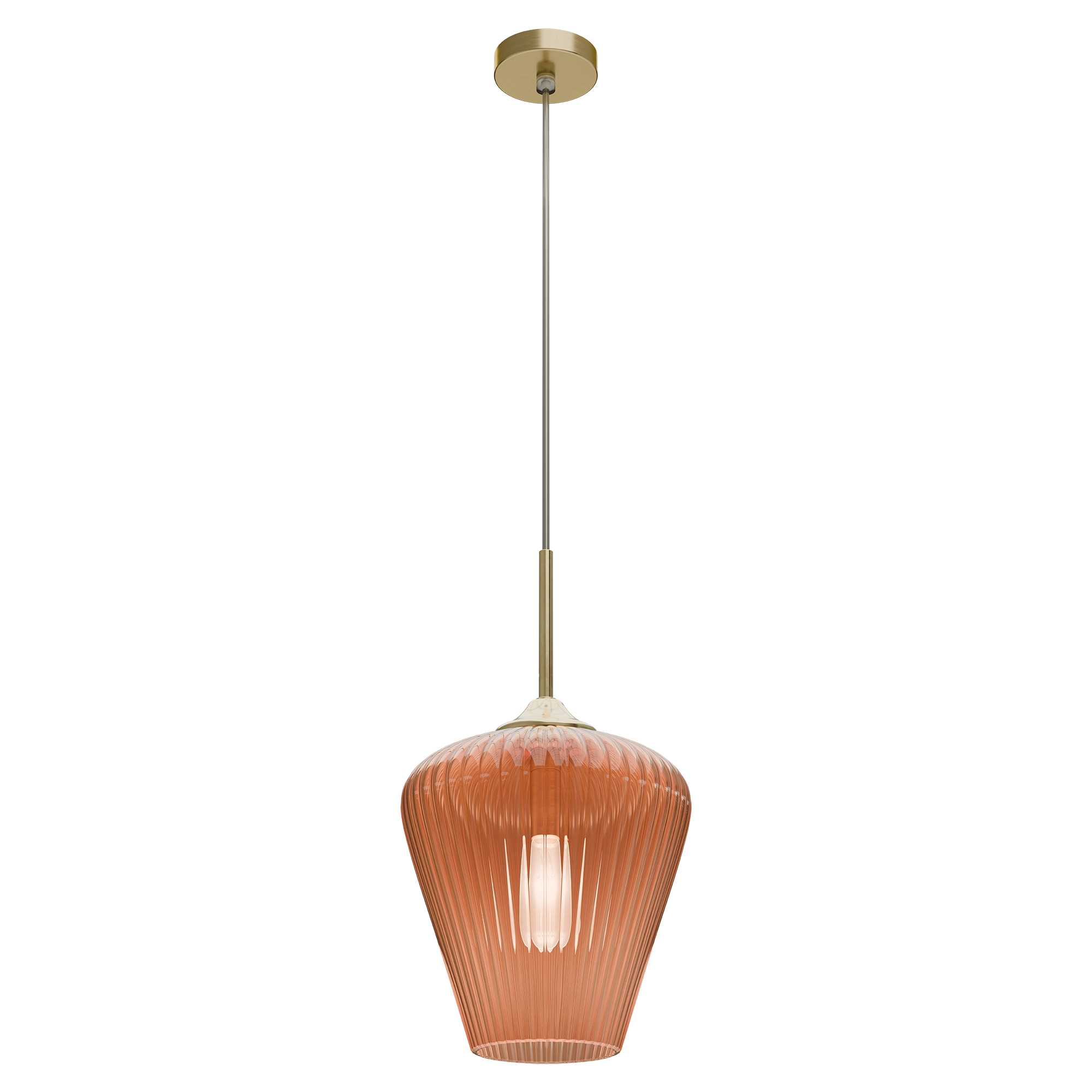 Ribbon Fluted Glass 280mm Pendant Light