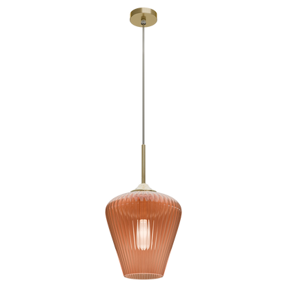 Ribbon Fluted Glass 280mm Pendant Light