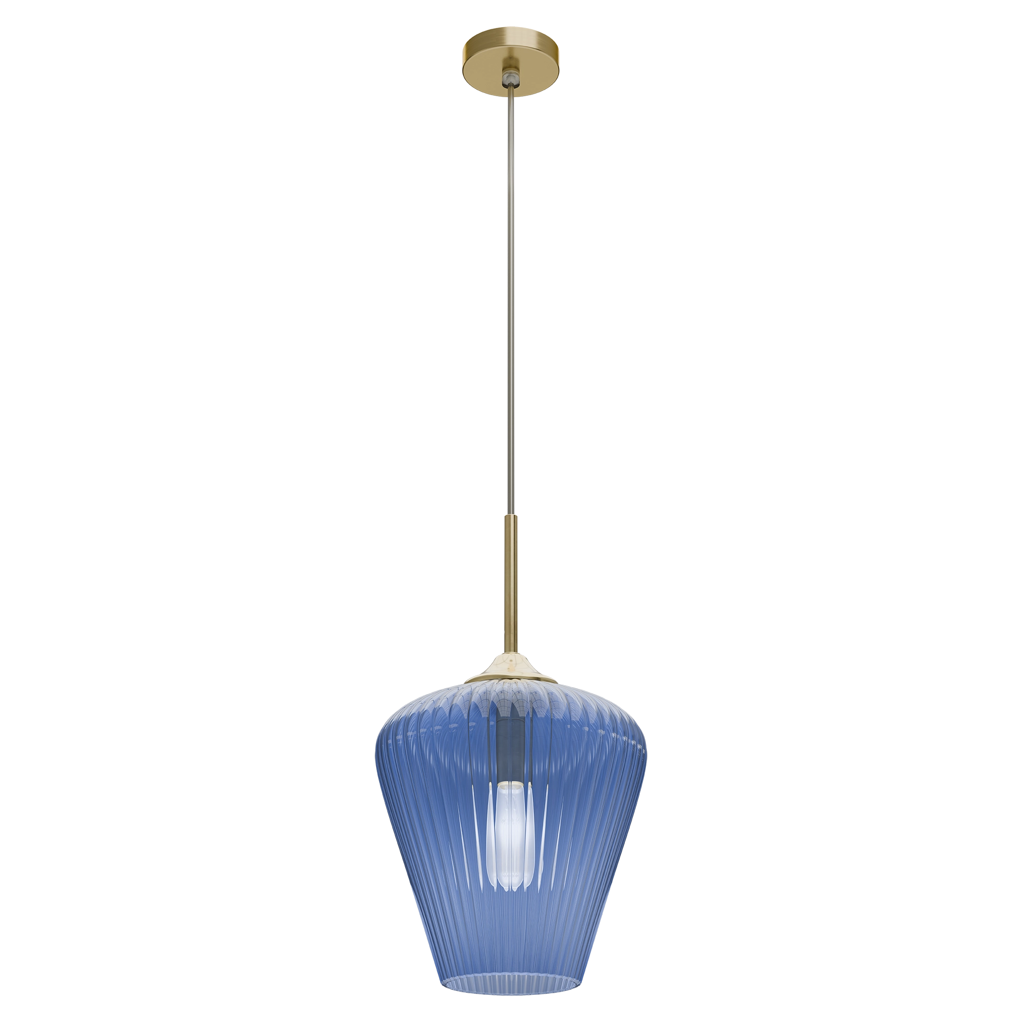 Ribbon Fluted Glass 280mm Pendant Light