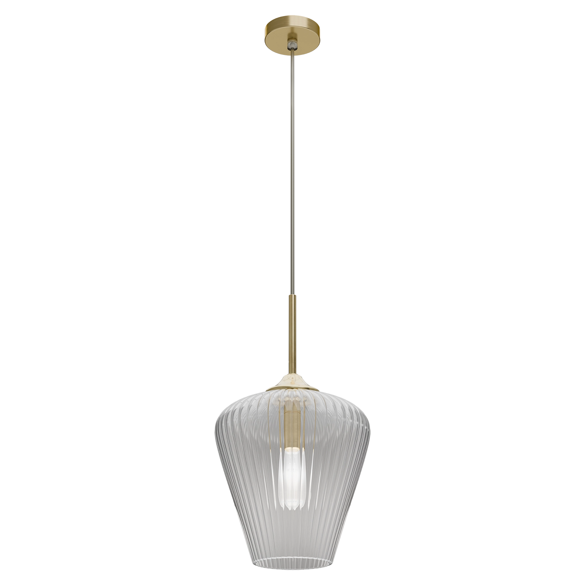 Ribbon Fluted Glass 280mm Pendant Light