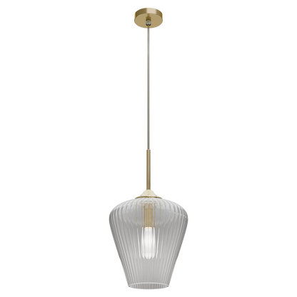 Ribbon Fluted Glass 280mm Pendant Light