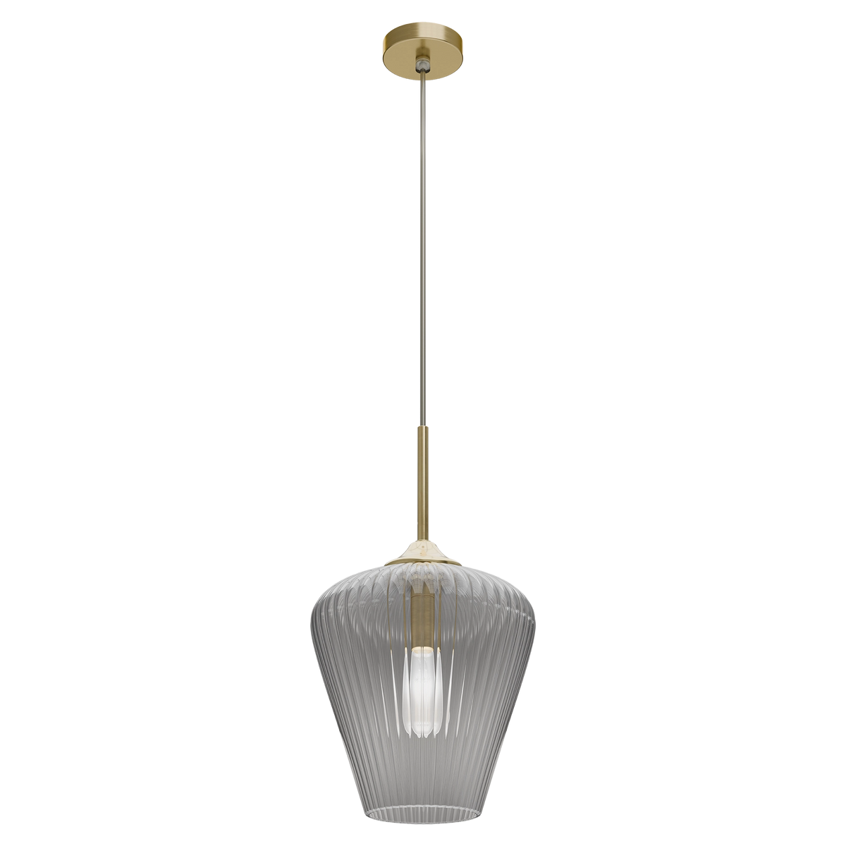 Ribbon Fluted Glass 280mm Pendant Light
