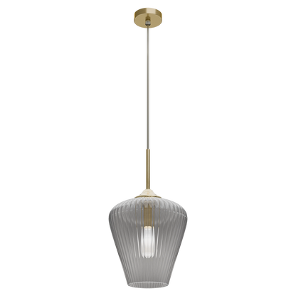 Ribbon Fluted Glass 280mm Pendant Light