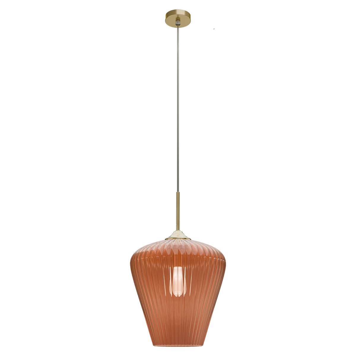 Ribbon Fluted Glass 360mm Pendant Light