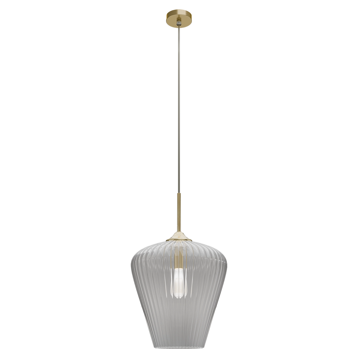Ribbon Fluted Glass 360mm Pendant Light
