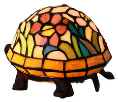 Rose Leadlight Turtle Lamp