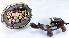 Rose Leadlight Turtle Lamp